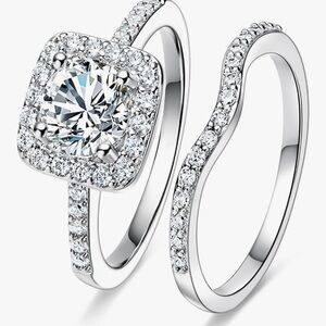 18K White Gold Plated Cubic Zirconia